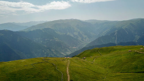 Mountain landscape with green grass / turkey / trabzon