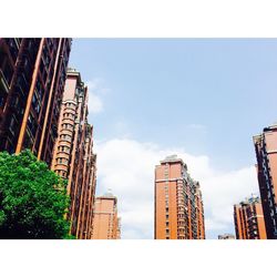 Low angle view of buildings against sky