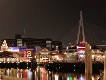 Illuminated city at night