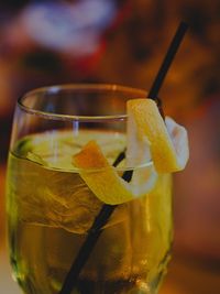 Close-up of drink on glass