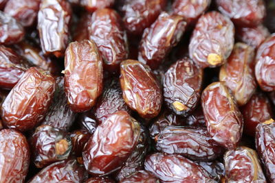 Full frame shot of dates for sale at market