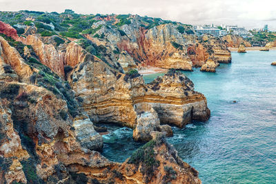 Rock formations by sea