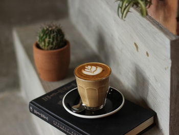 Coffee cup on table