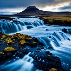 A waterfall in iceland
