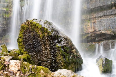 Scenic view of waterfall