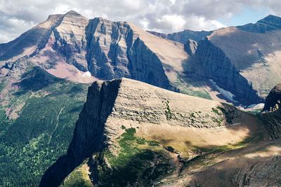 Scenic view of mountain range against sky