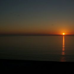 Scenic view of sea at sunset