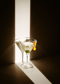 Martini - classic cocktail with harsh shadow