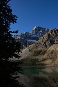 Scenic view of mountains against clear sky