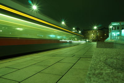 Blurred motion of train at night