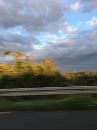 View of landscape against cloudy sky