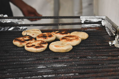 Close-up of preparing food on table at home