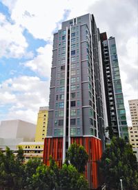 Low angle view of modern building against sky