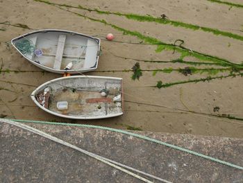 High angle view of abandoned road