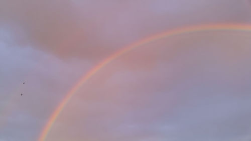 Low angle view of rainbow against sky