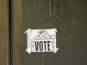 Close-up of road sign