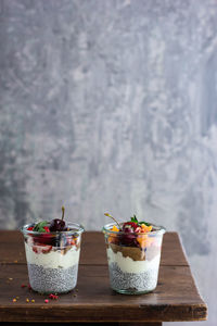 Close-up of dessert on table