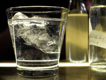 Close-up of drink on glass