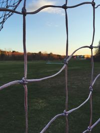 Chainlink fence on field