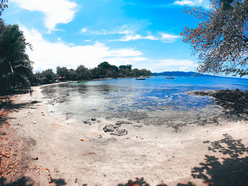 Scenic view of beach against sky