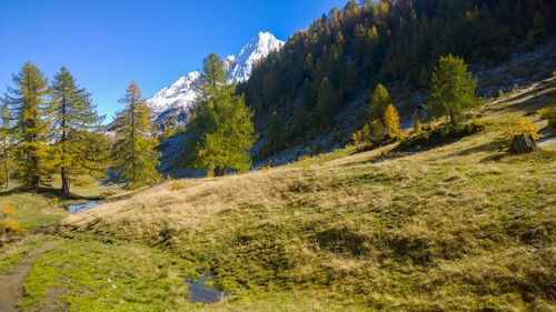 Scenic view of mountains against sky