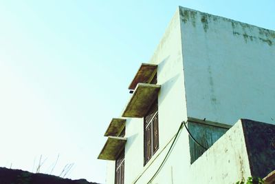 Low angle view of building against clear sky