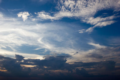 Low angle view of clouds in sky