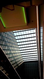 Low angle view of skylight in building