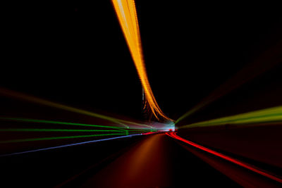 Light trails on black background