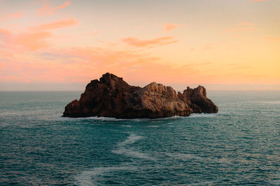 Magnificent views of the somocuevas beach in spain at sunset