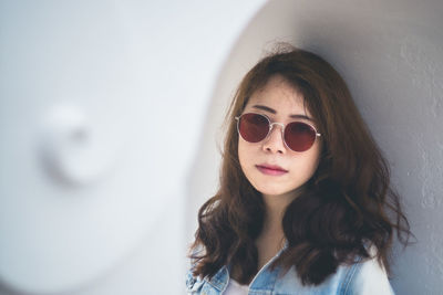 Portrait of a girl wearing sunglasses