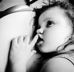 Close-up portrait of cute baby girl