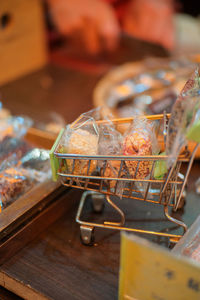 Close-up of food on table