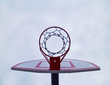 Low angle view of basketball hoop