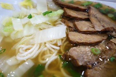 Close-up of food served in plate