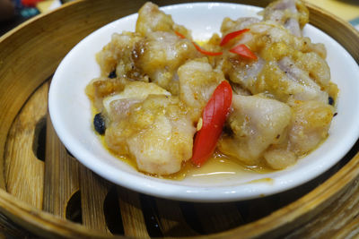 Close-up of meal served in plate