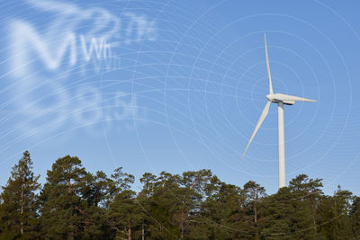 Wind turbine and blue sky