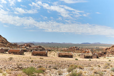 Houses in the middle of de desert in namibia