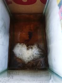 Directly above shot of heart shape on floor