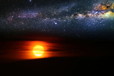 Scenic view of sky at night