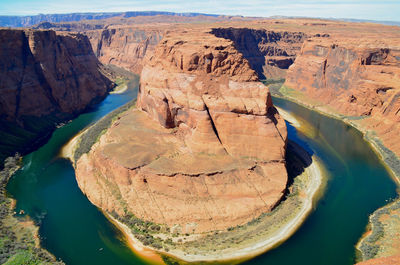 Scenic view of horseshoe bend and colorado river