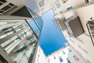 Low angle view of buildings against sky