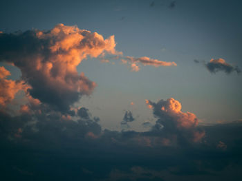 Low angle view of sky during sunset