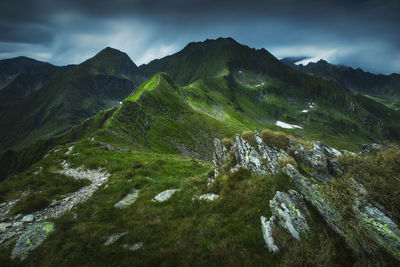 Scenic view of mountains against sky