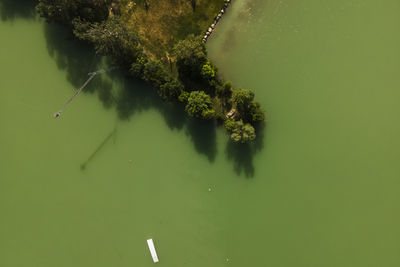 High angle view of lake