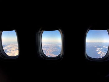 Landscape seen through airplane window