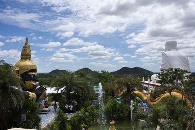 Panoramic view of buildings against sky