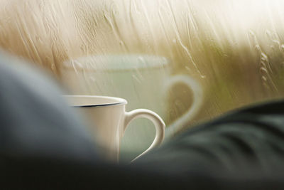 Close-up of coffee cup in water