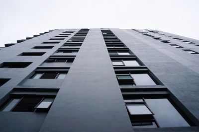 Low angle view of modern building against clear sky