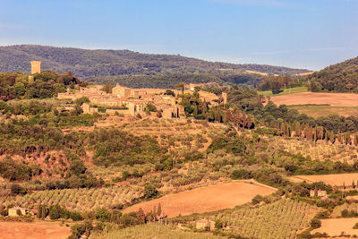 Scenic view of landscape against clear sky